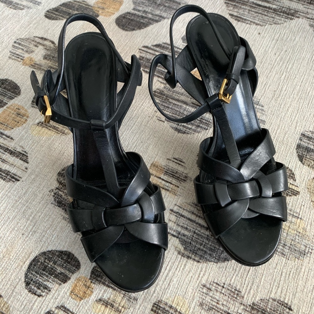 Saint Laurent Paris tribute 75mm heels black 39